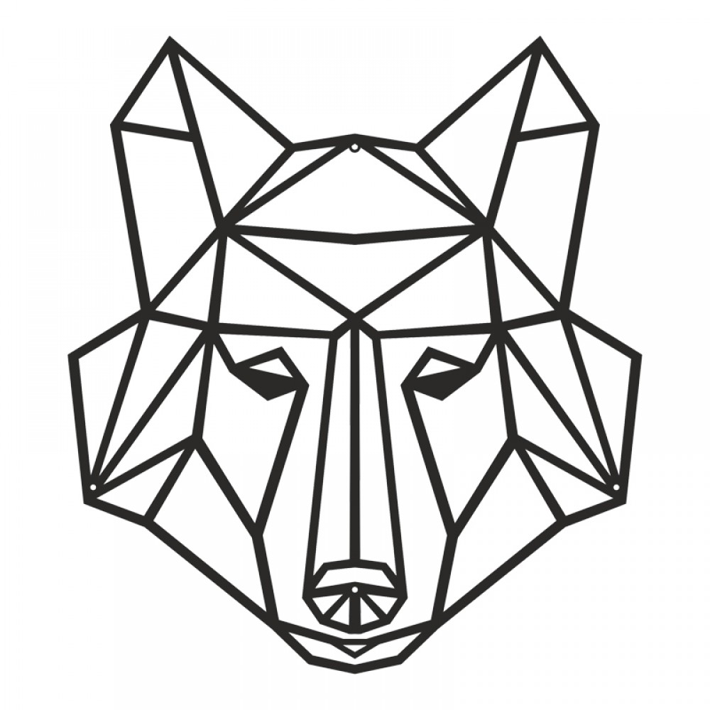 Διακοσμητικό τοίχου Wolfo pakooworld μαύρο μεταλλικό 40x1,5x40εκ