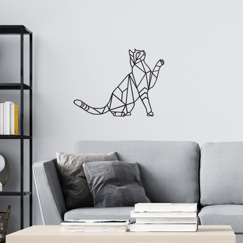 Διακοσμητικό τοίχου Cathy pakooworld μαύρο μεταλλικό 40x1,5x40εκ