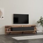 Έπιπλο τηλεόρασης Astry pakoworld καρυδί με ανθρακί 180x36,8x45εκ