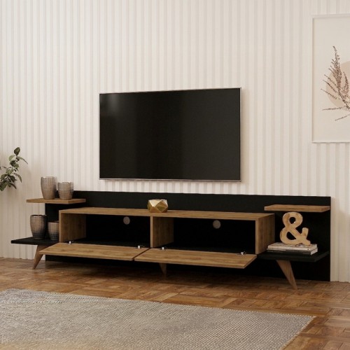 Έπιπλο τηλεόρασης Astry pakoworld oak με ανθρακί 180x36,8x45εκ