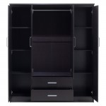 Ντουλάπα ρούχων τετράφυλλη OLYMPUS pakoworld χρώμα wenge 159x57x183εκ
