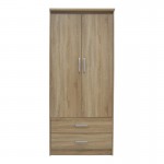 Ντουλάπα ρούχων δίφυλλη OLYMPUS pakoworld σε sonoma απόχρωση 81x57x183εκ