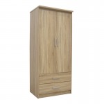 Ντουλάπα ρούχων δίφυλλη OLYMPUS pakoworld σε sonoma απόχρωση 81x57x183εκ