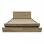 Κρεβάτι Olympus pakoworld με συρτάρι σε sonoma απόχρωση 140x200εκ