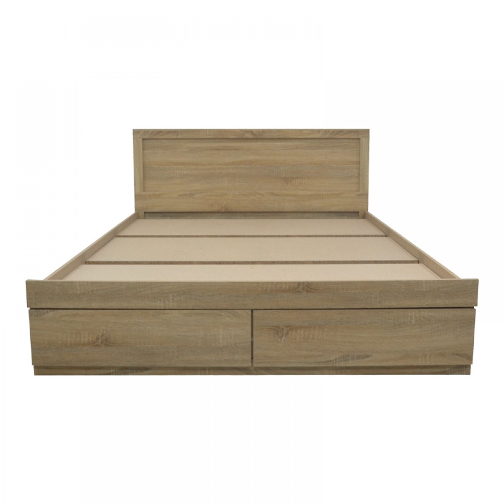 Κρεβάτι Olympus pakoworld με συρτάρι σε sonoma απόχρωση 150x200εκ