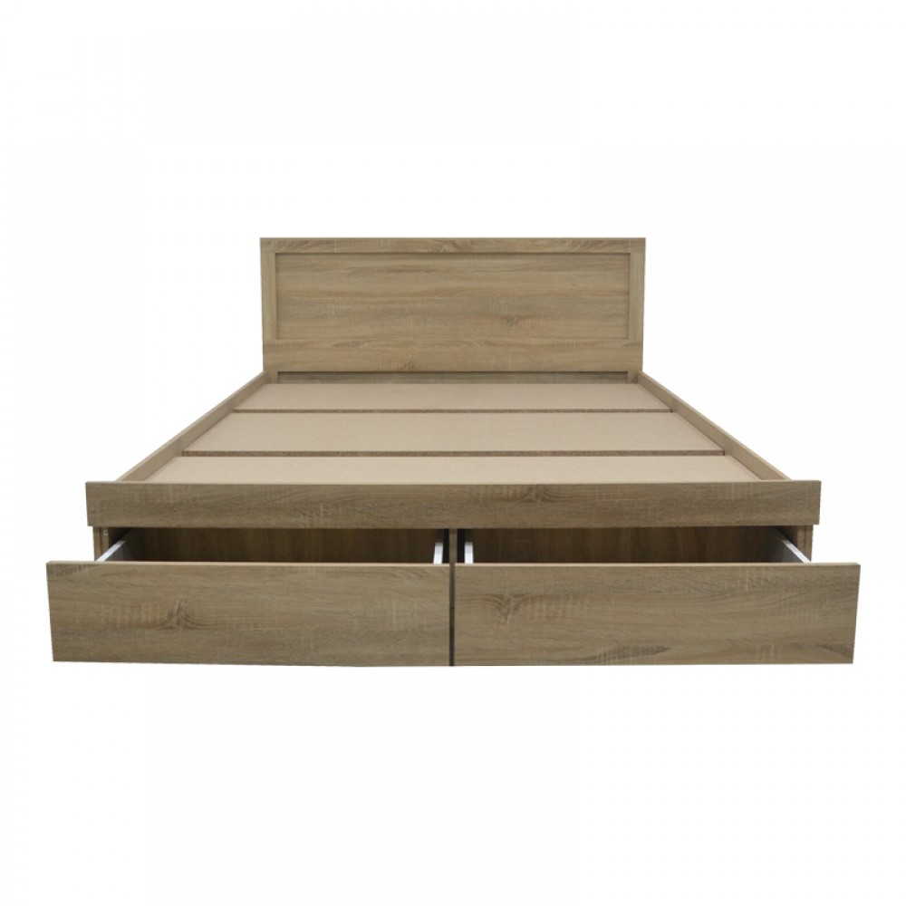 Κρεβάτι Olympus pakoworld με συρτάρι σε sonoma απόχρωση 150x200εκ