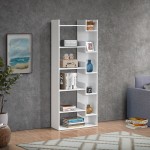 Βιβλιοθήκη Naya pakoworld σε λευκή απόχρωση 72x30x182.5εκ