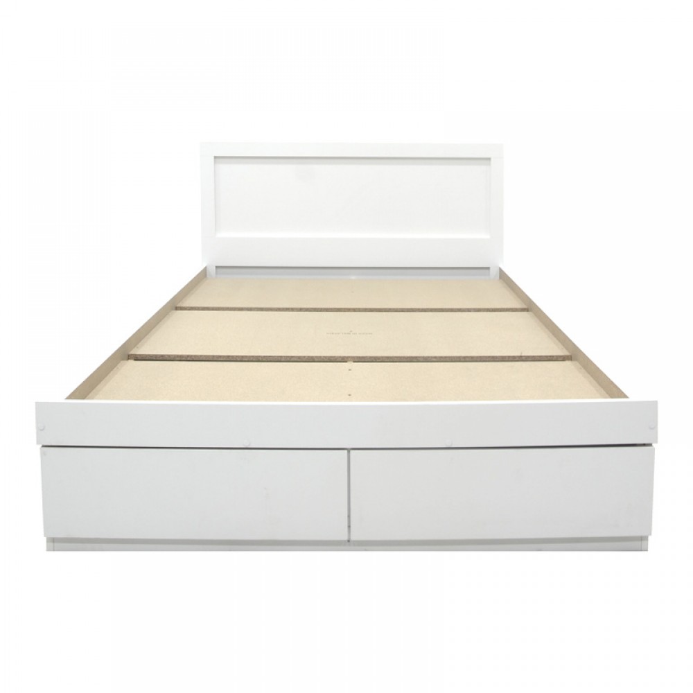 Κρεβάτι Olympus pakoworld με συρτάρι σε λευκή απόχρωση 100x200εκ