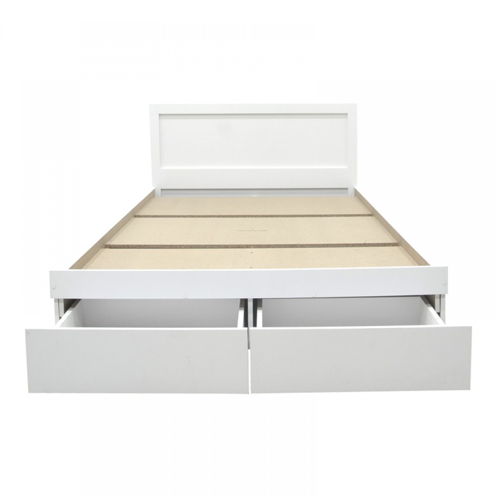 Κρεβάτι Olympus pakoworld με συρτάρι σε λευκή απόχρωση 100x200εκ