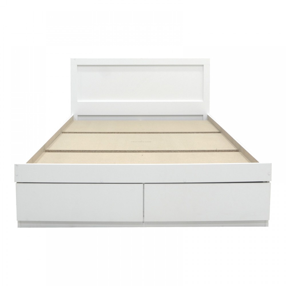 Κρεβάτι Olympus pakoworld με συρτάρι σε λευκή απόχρωση 150x200εκ