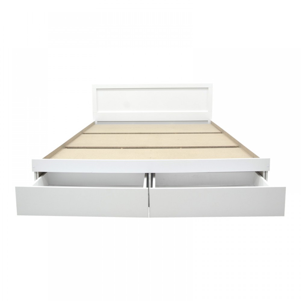 Κρεβάτι Olympus pakoworld με συρτάρι σε λευκή απόχρωση 120x200εκ