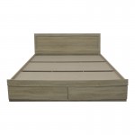 Κρεβάτι Olympus pakoworld με συρτάρι σε sonoma απόχρωση 160x200εκ