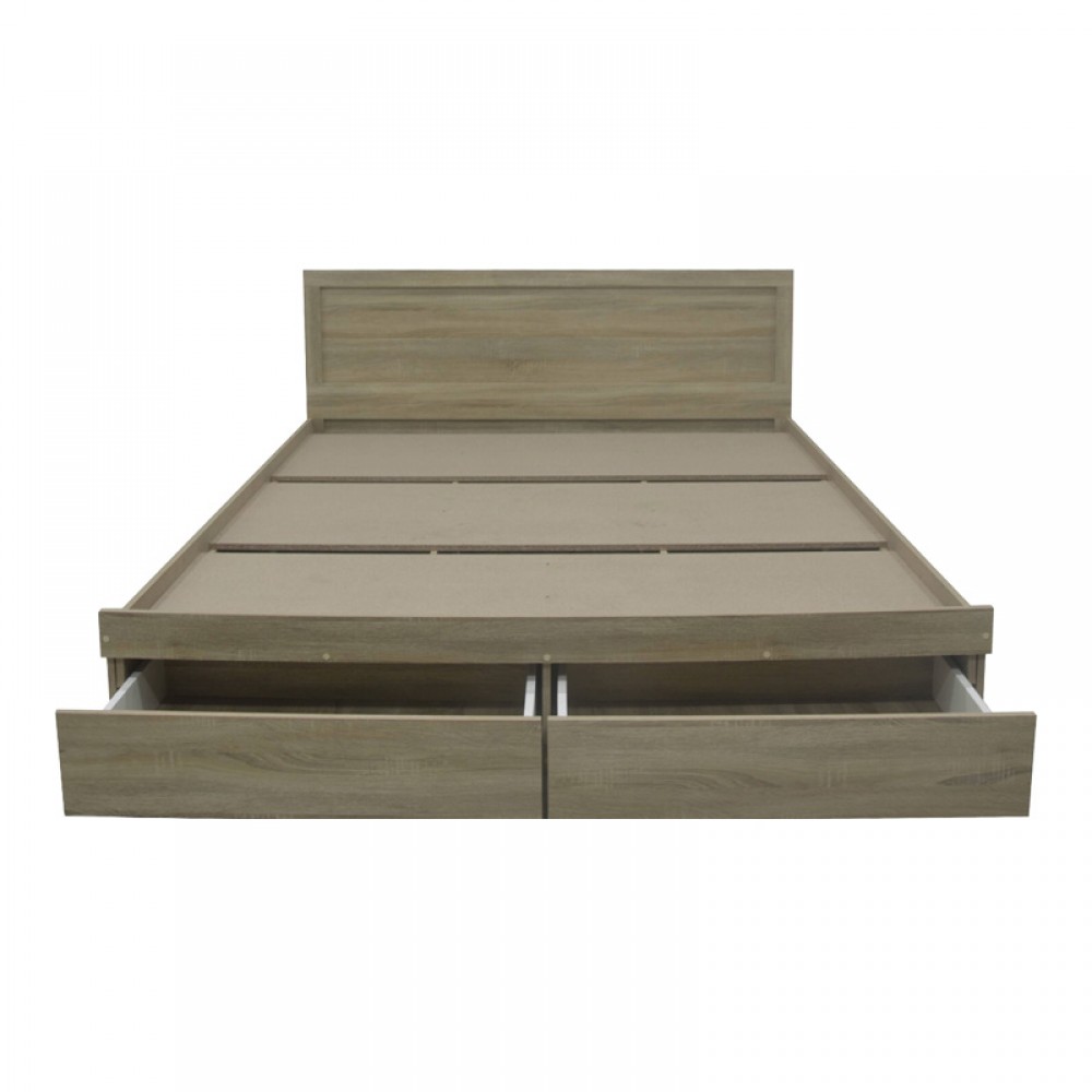 Κρεβάτι Olympus pakoworld με συρτάρι σε sonoma απόχρωση 160x200εκ