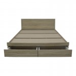Κρεβάτι Olympus pakoworld με συρτάρι σε sonoma απόχρωση 160x200εκ