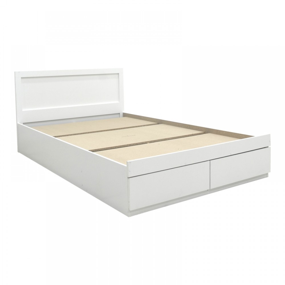 Κρεβάτι Olympus pakoworld με συρτάρι σε λευκή απόχρωση 160x200εκ