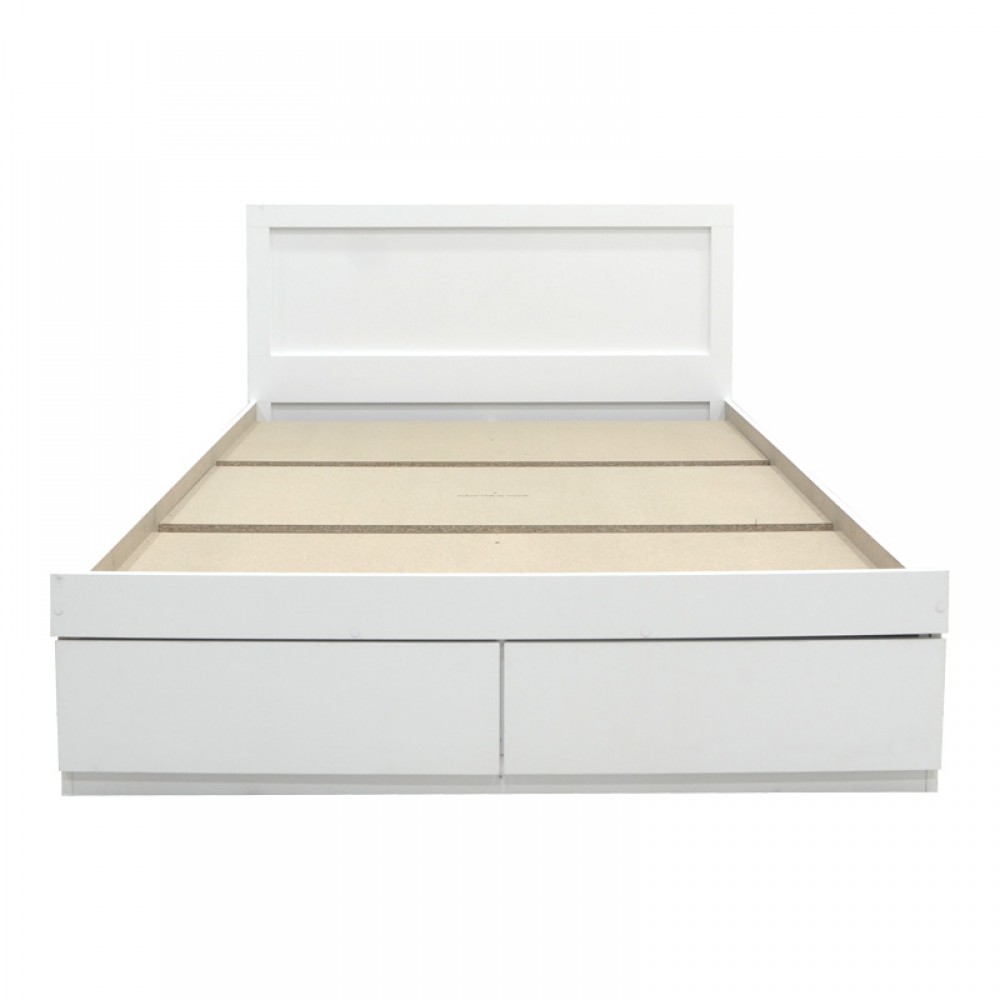 Κρεβάτι Olympus pakoworld με συρτάρι σε λευκή απόχρωση 160x200εκ