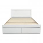 Κρεβάτι Olympus pakoworld με συρτάρι σε λευκή απόχρωση 160x200εκ