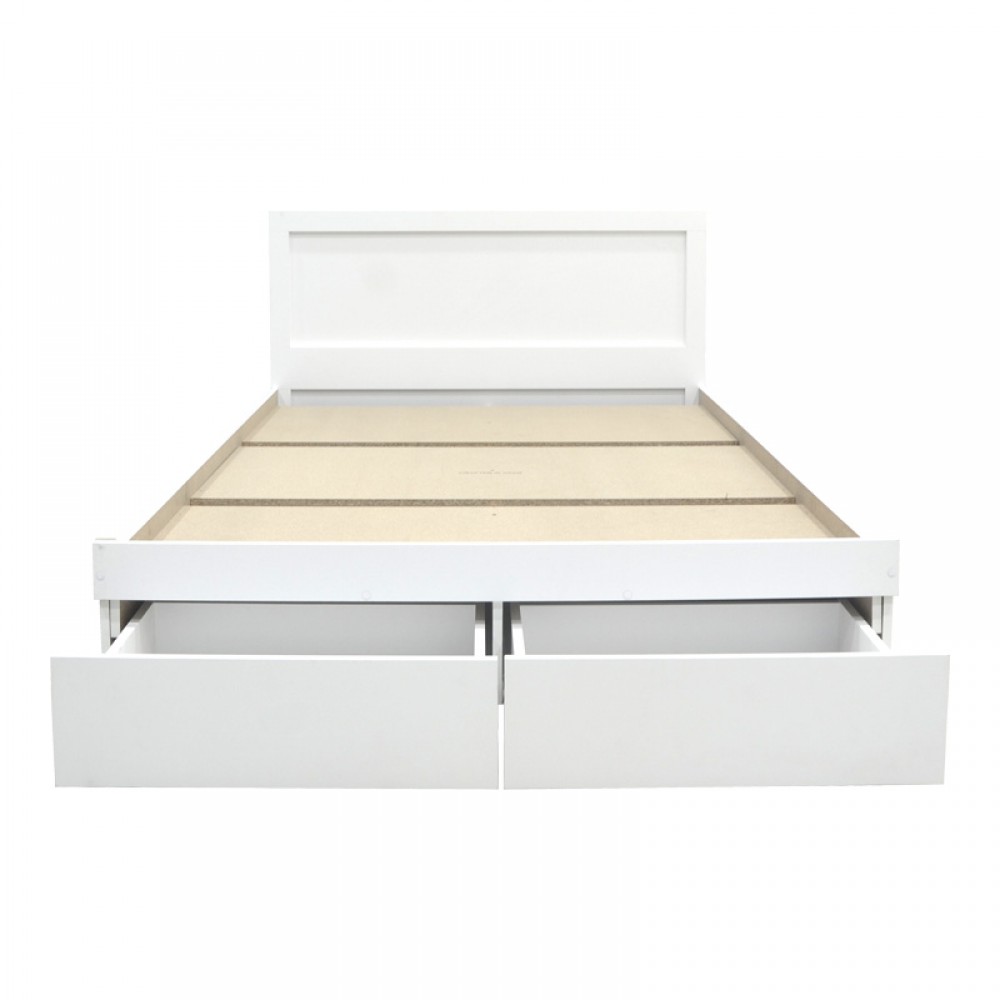 Κρεβάτι Olympus pakoworld με συρτάρι σε λευκή απόχρωση 160x200εκ