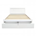 Κρεβάτι Olympus pakoworld με συρτάρι σε λευκή απόχρωση 160x200εκ