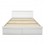 Κρεβάτι Olympus pakoworld με συρτάρι σε λευκή απόχρωση 140x200εκ