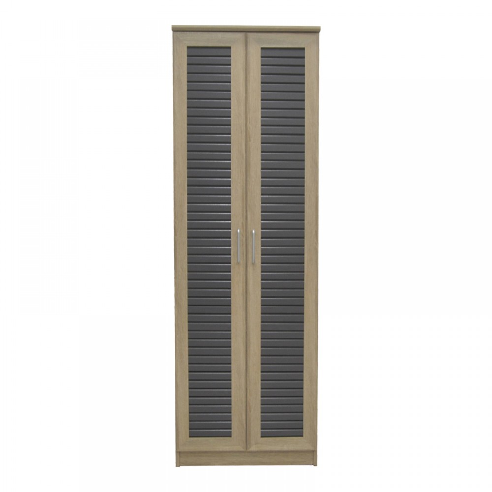 Παπουτσοθήκη-ντουλάπα SANTE pakoworld 21 ζεύγων σε sonoma-ανθρακί απόχρωση 60x37x183εκ