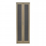 Παπουτσοθήκη-ντουλάπα SANTE pakoworld 21 ζεύγων σε sonoma-ανθρακί απόχρωση 60x37x183εκ