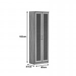 Παπουτσοθήκη-ντουλάπα SANTE pakoworld 21 ζεύγων σε sonoma-ανθρακί απόχρωση 60x37x183εκ