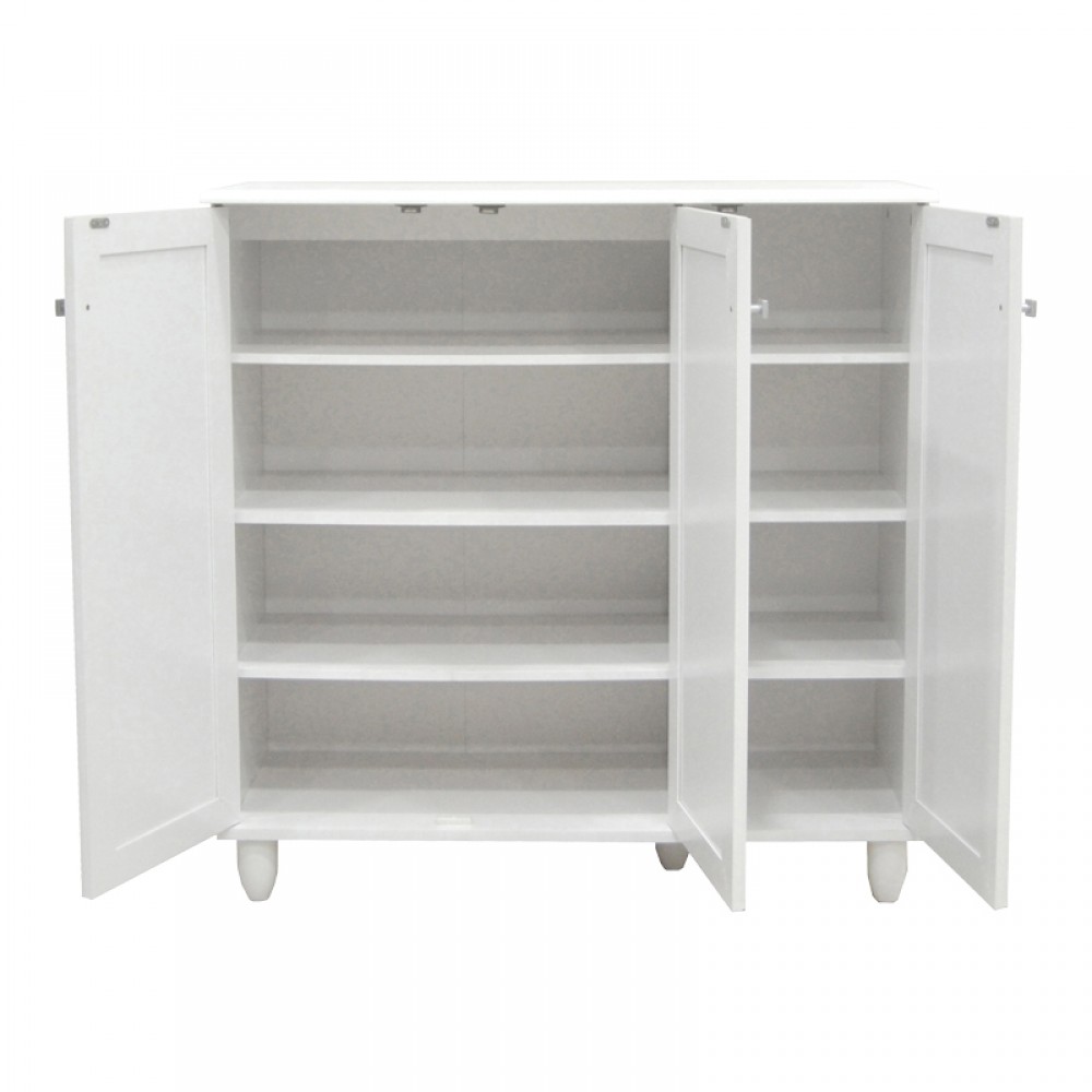 Παπουτσοθήκη-ντουλάπι Santo pakoworld 16 ζεύγων σε λευκή απόχρωση 89.5x34.5x91.5εκ