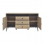 Μπουφές Zezan pakoworld σε sonoma-ανθρακί απόχρωση 140.5x41.5x80εκ