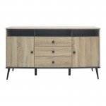 Μπουφές Zezan pakoworld σε sonoma-ανθρακί απόχρωση 140.5x41.5x80εκ