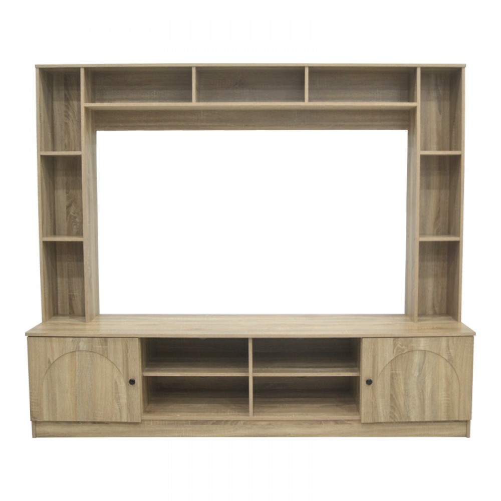 Σύνθετο σαλονιού Ambera pakoworld σε sonoma απόχρωση 200x40x171.5εκ