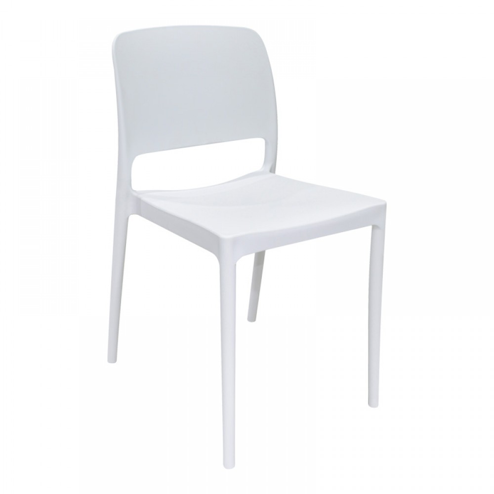 Καρέκλα Fenxy pakoworld pp σε λευκή απόχρωση 38x42x77εκ