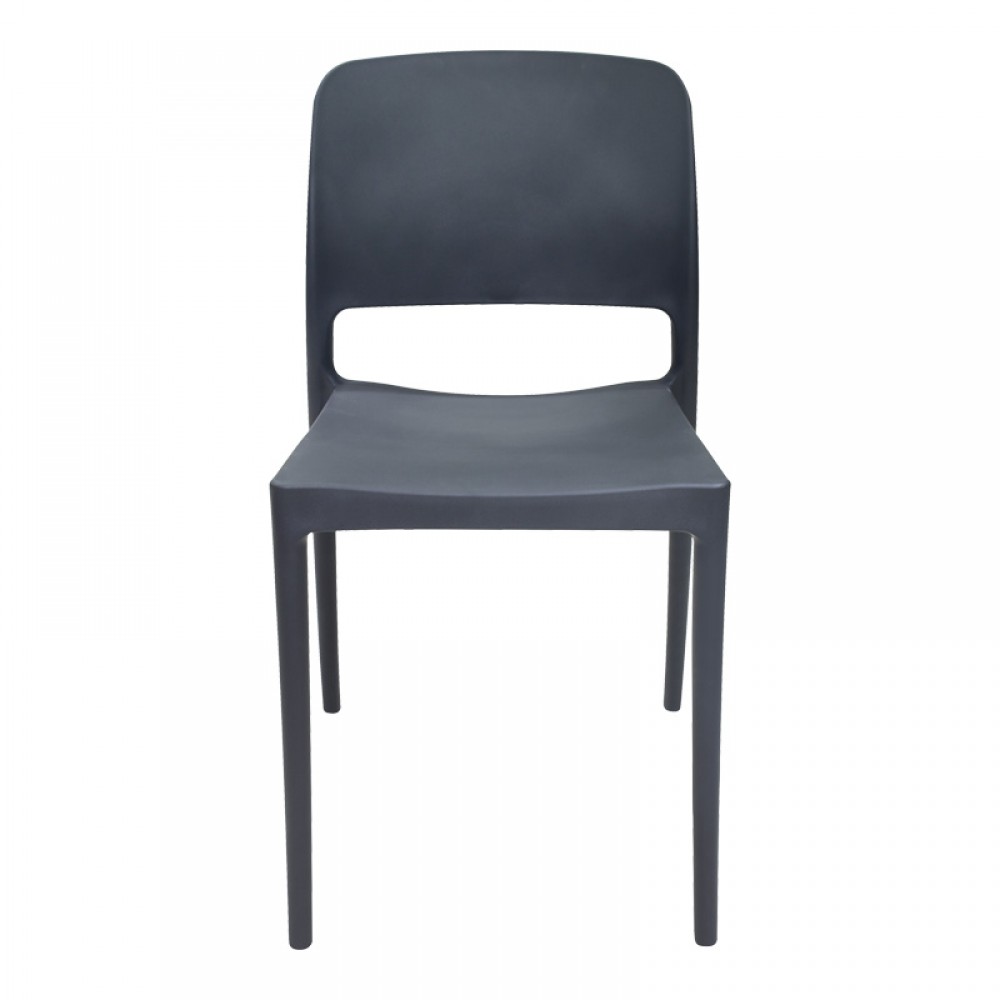 Καρέκλα Fenxy pakoworld pp σε μαύρη απόχρωση 38x42x77εκ