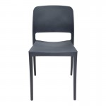 Καρέκλα Fenxy pakoworld pp σε μαύρη απόχρωση 38x42x77εκ