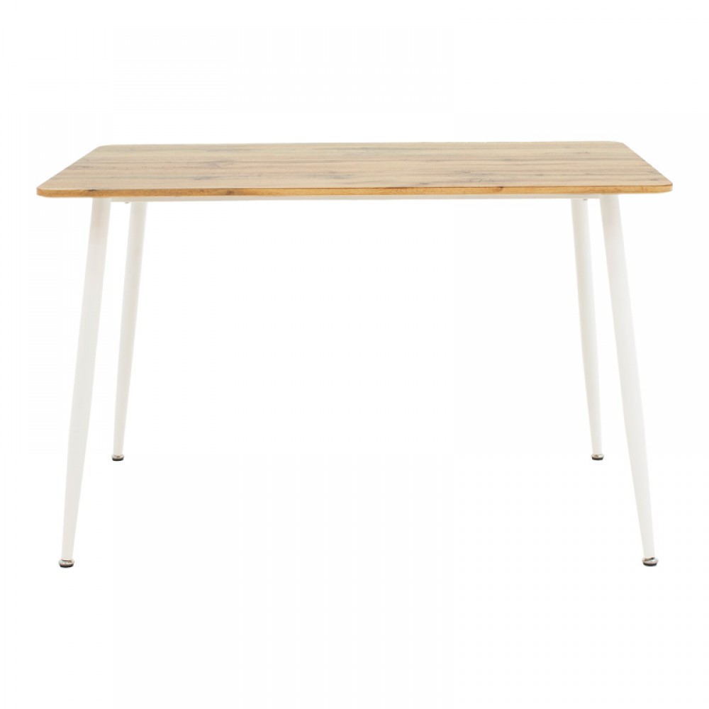Τραπεζαρία Cuba-Caron pakoworld σετ 5τεμ sonoma-λευκό 120x80x75εκ