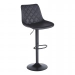 Σκαμπό μπαρ Libra pakoworld pu-μέταλλο σε μαύρη απόχρωση 49x55x115εκ