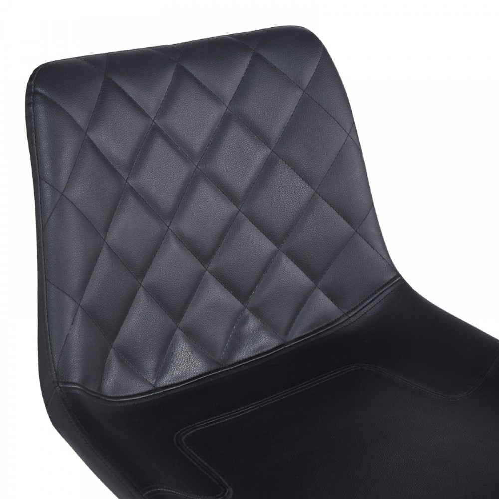 Σκαμπό μπαρ Libra pakoworld pu-μέταλλο σε μαύρη απόχρωση 49x55x115εκ