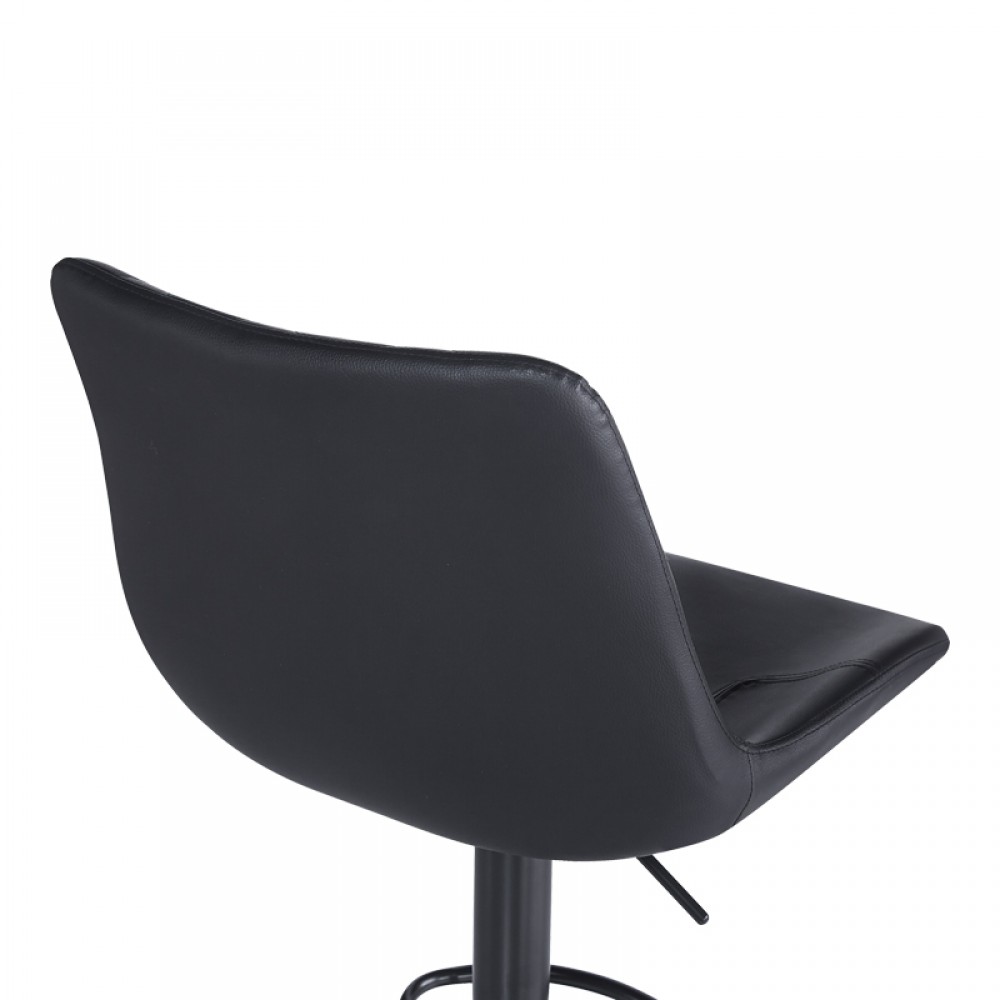 Σκαμπό μπαρ Libra pakoworld pu-μέταλλο σε μαύρη απόχρωση 49x55x115εκ