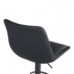 Σκαμπό μπαρ Libra pakoworld pu-μέταλλο σε μαύρη απόχρωση 49x55x115εκ