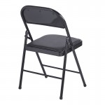 Καρέκλα Niro pakoworld πτυσσόμενη pu-μέταλλο σε μαύρη απόχρωση 46x46x79εκ