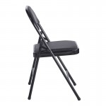 Καρέκλα Niro pakoworld πτυσσόμενη pu-μέταλλο σε μαύρη απόχρωση 46x46x79εκ