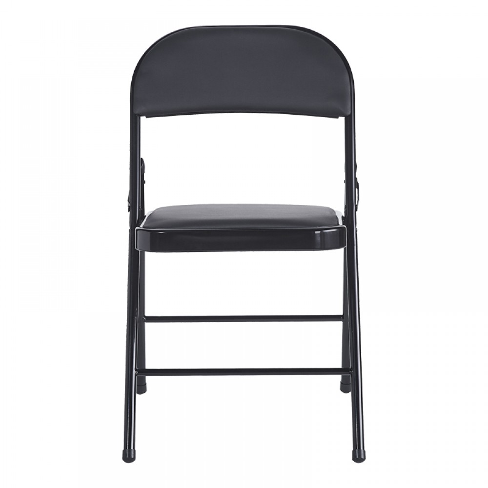 Καρέκλα Niro pakoworld πτυσσόμενη pu-μέταλλο σε μαύρη απόχρωση 46x46x79εκ