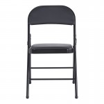 Καρέκλα Niro pakoworld πτυσσόμενη pu-μέταλλο σε μαύρη απόχρωση 46x46x79εκ