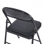 Καρέκλα Niro pakoworld πτυσσόμενη pu-μέταλλο σε μαύρη απόχρωση 46x46x79εκ