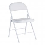 Καρέκλα Niro pakoworld πτυσσόμενη pu-μέταλλο σε λευκή απόχρωση 46x46x79εκ