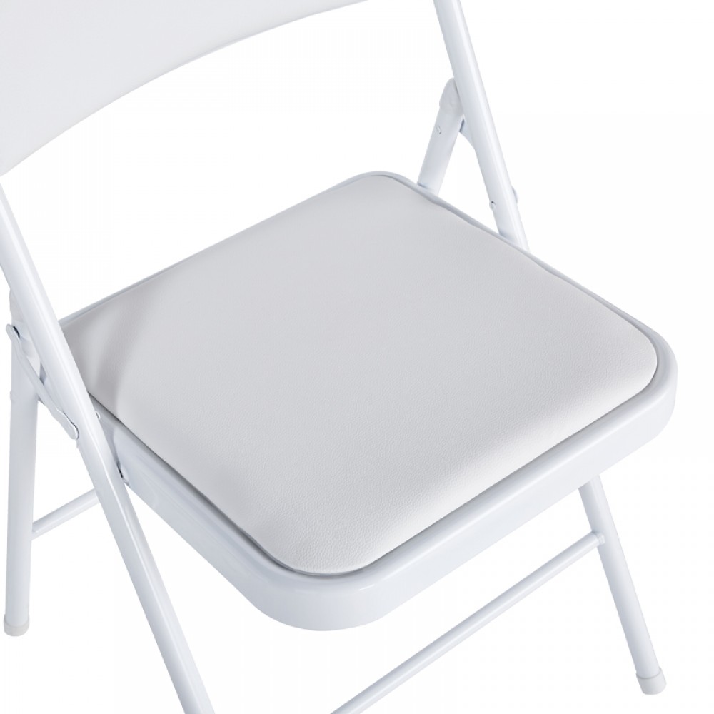 Καρέκλα Niro pakoworld πτυσσόμενη pu-μέταλλο σε λευκή απόχρωση 46x46x79εκ