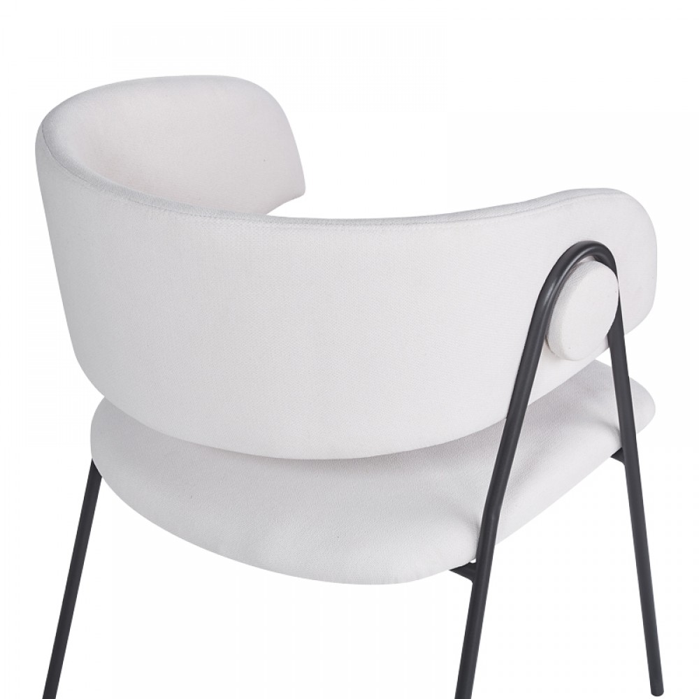 Πολυθρόνα Rachele I pakoworld μπεζ ύφασμα-πόδι μαύρο μέταλλο 52x65x79εκ