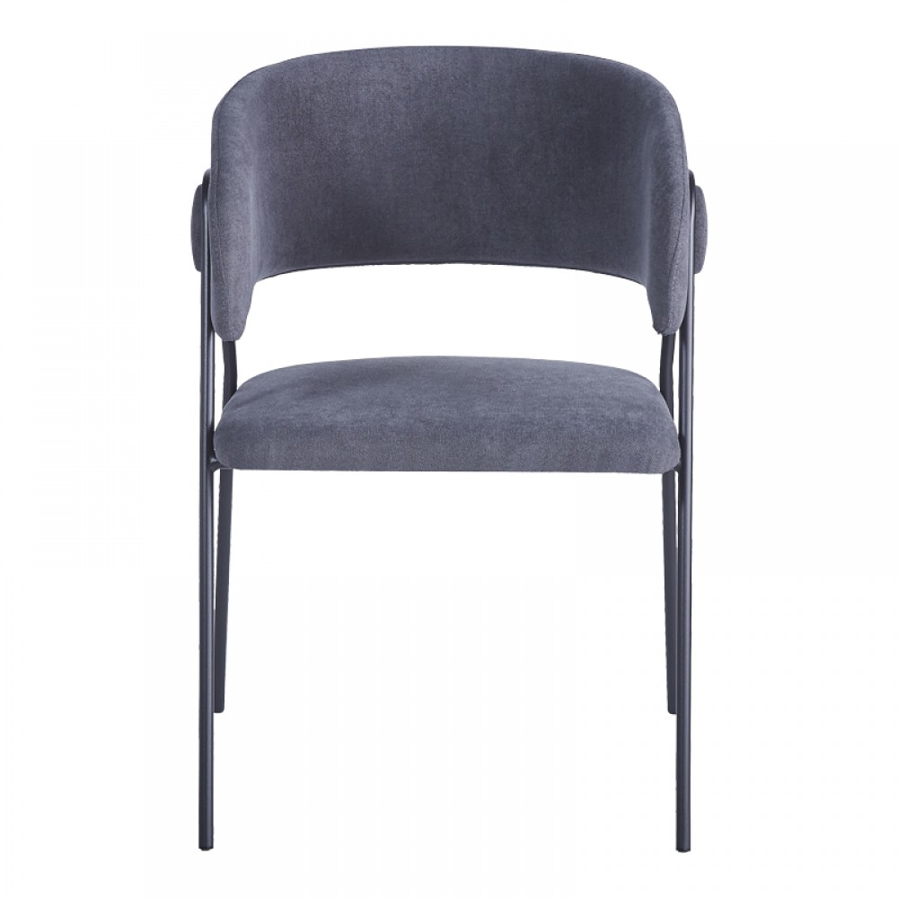 Πολυθρόνα Rachele I pakoworld ανθρακί ύφασμα-πόδι μαύρο μέταλλο 52x65x79εκ