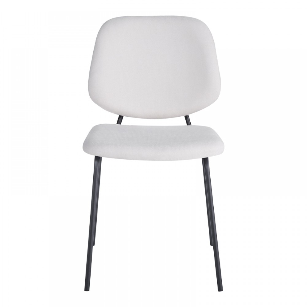 Καρέκλα Pietro I pakoworld μπεζ ύφασμα-πόδι μαύρο μέταλλο 45x55x82.5εκ