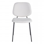 Καρέκλα Pietro I pakoworld μπεζ ύφασμα-πόδι μαύρο μέταλλο 45x55x82.5εκ